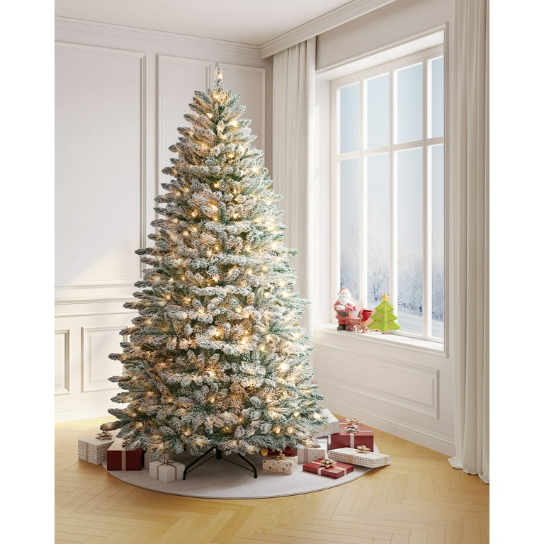 Pre lit frosted on sale christmas tree