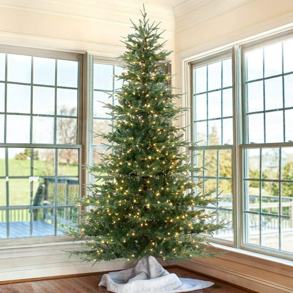 OasisCraft 6.5ft Pre-lit Artificial Christmas Tree PVC Branches, 400 LED Lights, Metal Stand | Realistic Full Shape for Home, Office, Holiday Decoration