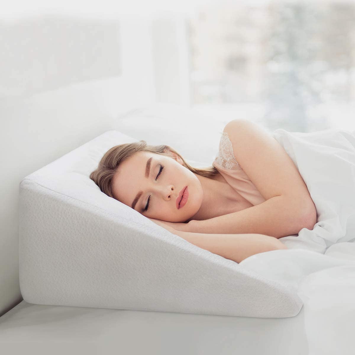 OasisCraft Bed Wedge Pillow, 8&12 Inch Adjustable Memory Foam