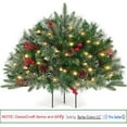 thumbnail image 1 of OasisCraft Outdoor Christmas Tree Frosted Urn Filler, Pre-lit Artificial Xmas Tree with Cones & Red Berries, 18 Inch Small Christmas Tree with 50 Warm Lights, 1 of 9