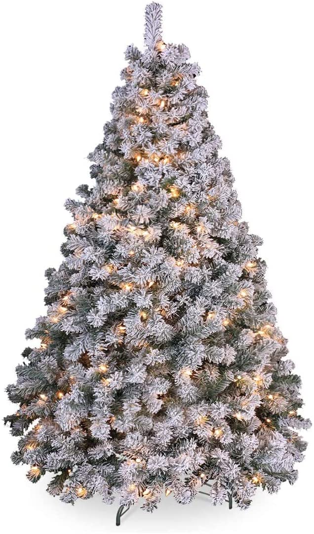 OasisCraft Prelit Snowy Aspen Spruce Christmas Tree (4.5)