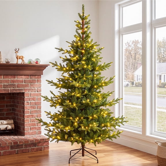 OasisCraft PreLit 6FT Warm White 250 LED Lights Artificial Christmas Tree