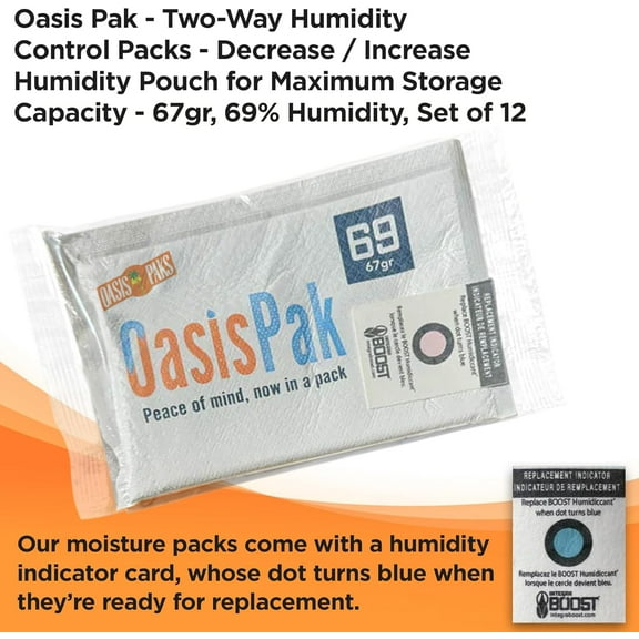 OasisPak %  Two-Way Humidity Control Packs (12 Pack)