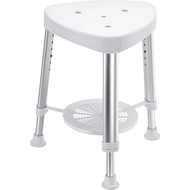 OasisSpace Adjustable Corner Shower Chair with Storage Tray, Triangle