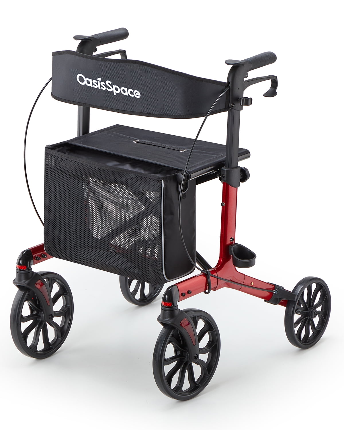 OasisSpace Aluminum Rollator Walker with Seat, Easy Folding Rollator