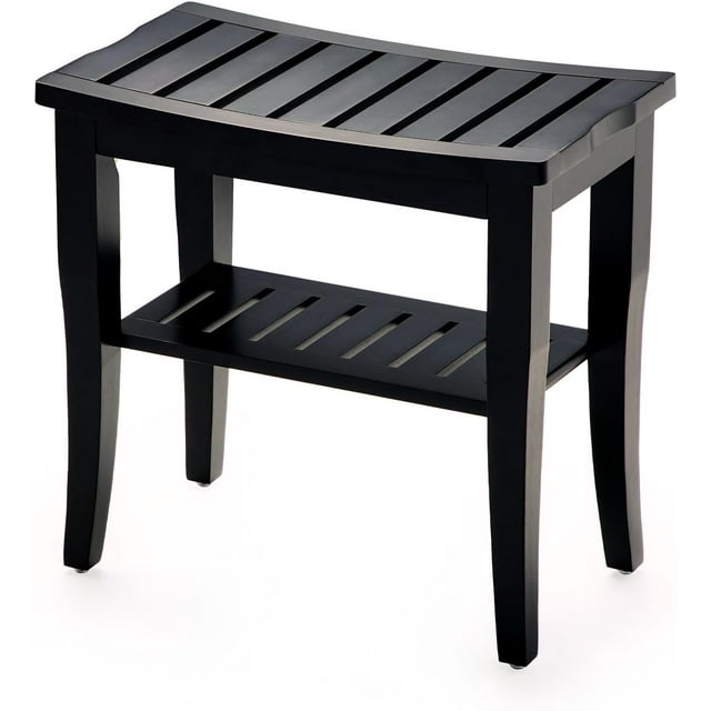 OasisSpace Bamboo Shower Bench, Waterproof Spa Bath Organizer, Bathroom