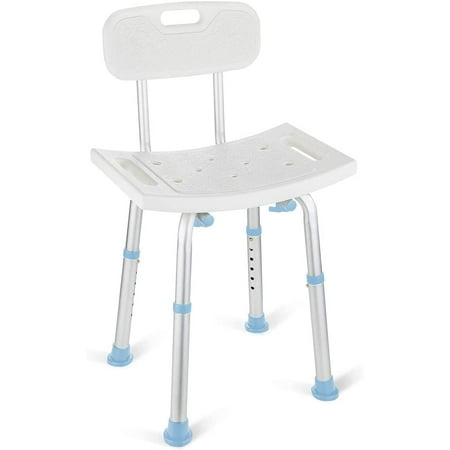 OasisSpace Bathtub Adjustable Shower Chair, Bath Stool with Removable Back 300lbs - Tool Free Anti-Slip Bench Bathtub Stool for Elderly, Senior, Handicap & Disabled