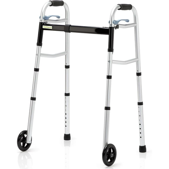 OasisSpace Compact Folding Walkers, Lightweight Narrow Walker for Small Spaces Up to 300lbs