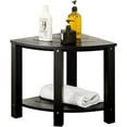OasisSpace Waterproof Bamboo Corner Shower Bench Seat with Shelf for ...