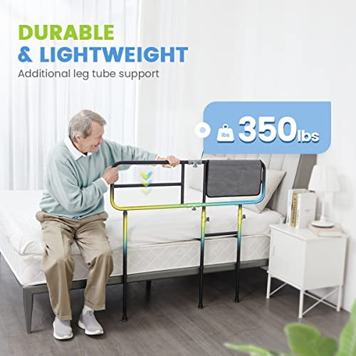 OasisSpace Foldable Bed Rail for Elderly Adults Height Adjustable Bed