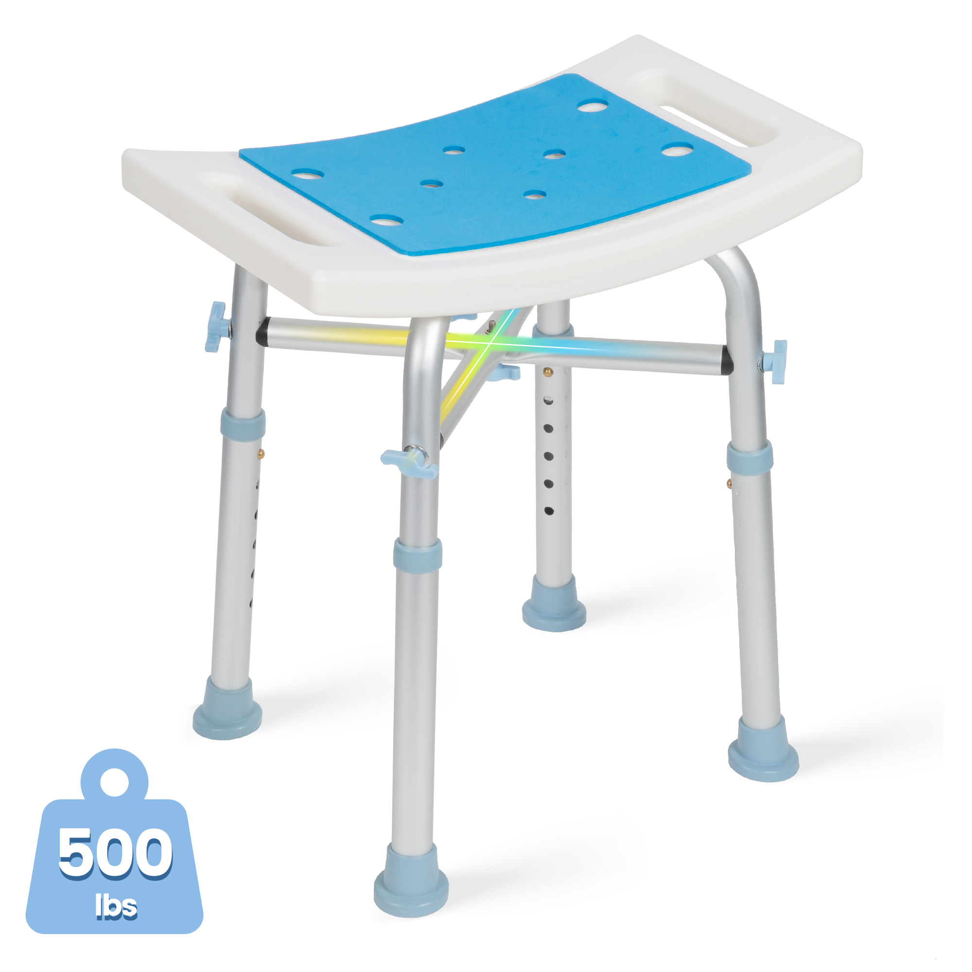OasisSpace Shower Chair, Adjustable Bath Stool with Free Assist Grab
