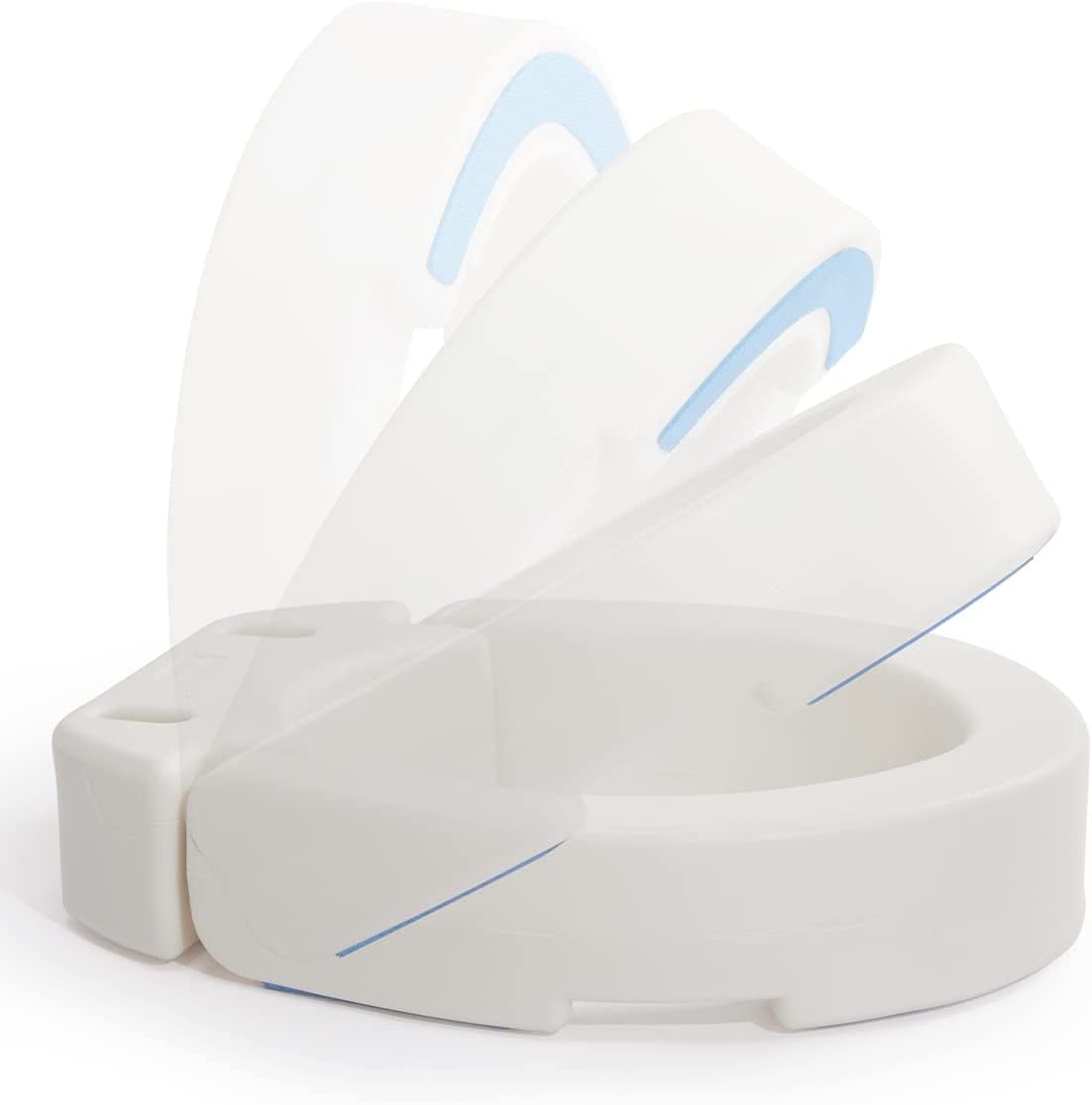 OasisSpace Hinged Toilet Seat Riser Elevated Toilet Seat for Standard Toilet, Raised Elevated