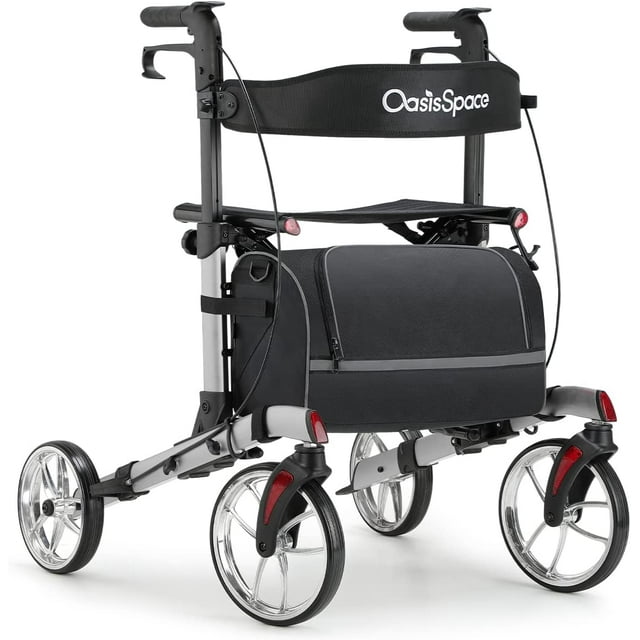 OasisSpace Rollator Walkers for Seniors, Folding Rollator Walker with