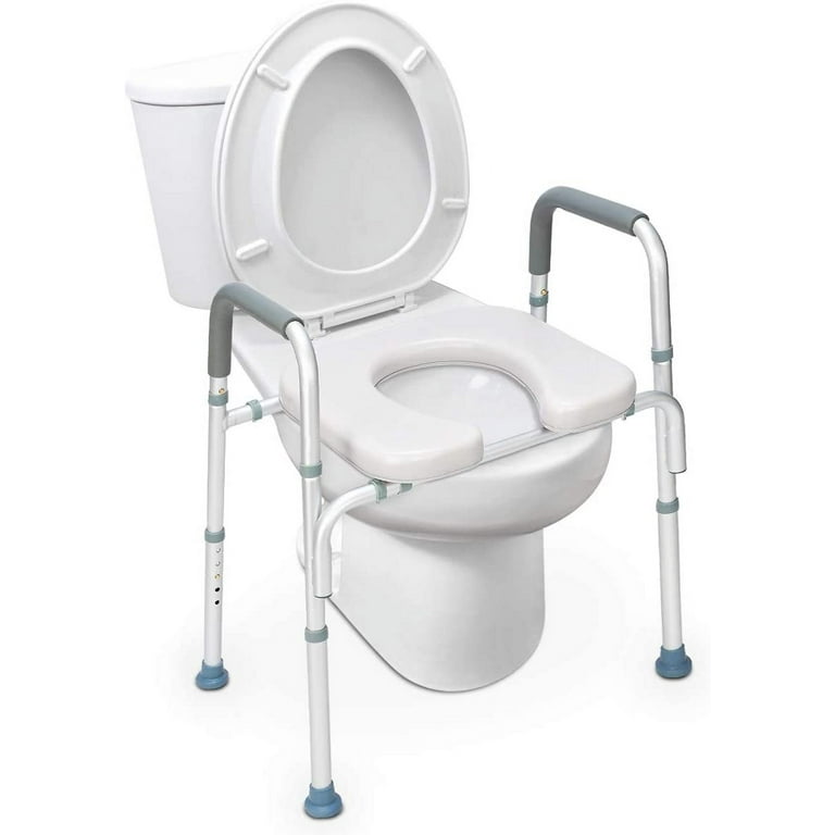 OasisSpace Stand Alone Raised Toilet Seat, 300lbs Capacity