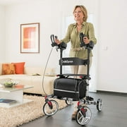 OasisSpace Tall Rollator Walker with 10” Front Wheels with Backrest and Pad Armrest for Senior