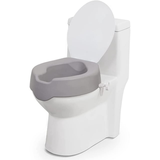 OasisSpace Toilet Seat Risers with Lid and Lock Padded Toilet Seat