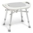 thumbnail image 1 of OasisSpace Upgraded Heavy Duty Shower Chair Stool, 60% Enlarged Seat 400lbs Non-Wobbly Shower Seat Bench, Tool Free Adjustable, Gray, 1 of 7