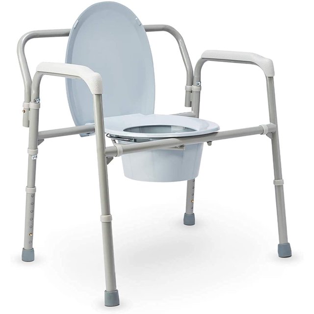 Oasisspace Bariatric Bedside Commode 650 lbs Folding 3 in 1 Toilet