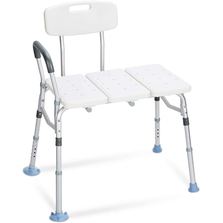 Oasisspace Tub Transfer Bench 500 lbs- Heavy Duty Bath & Shower Transfer Bench - Adjustable Handicap Shower Chair with Reversible Backrest - Medical Bathroom Aid for Disabled, Seniors, Bariatric