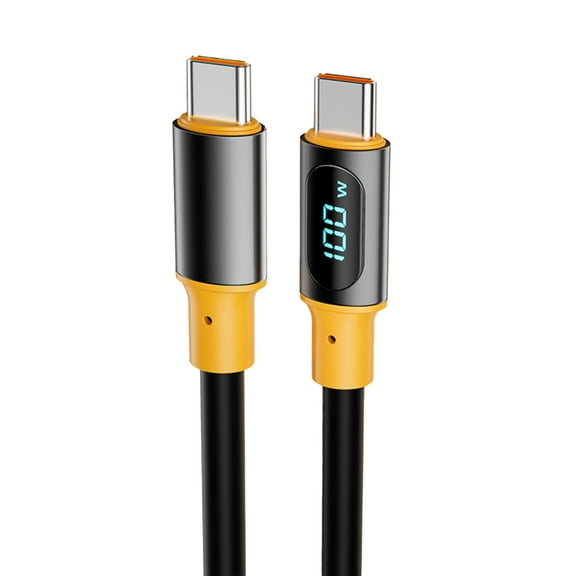 Oasiva 1.2m/2m 100W Type C LED Data Cable with Real Time Digital Display Double End USB C Male Connectors Wire Charging Line