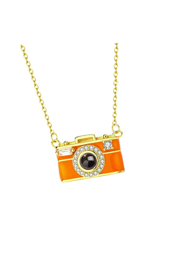 100 Languages Projection Camera Necklace Copper Alloy Adjustable Chain Three Color Options Jewelry