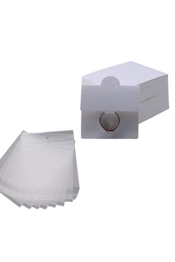 100 Pcs Kraft Ring Hanging Cards Holder Jewelry Packaging Cards Ring Display Blank Packaging Cards for Jewelry Hanging