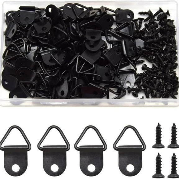 Oasiva 100PCS Single Hole Hangers Convenient Triangles D Rings with Screws Easy to Install and Remove Picture Hangings Hook