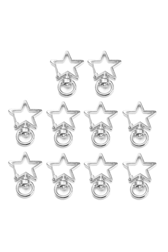 10Pack Cute Pentagram/Moon Hollow Keys Chain Keys Rings Keychain DIY Accessories