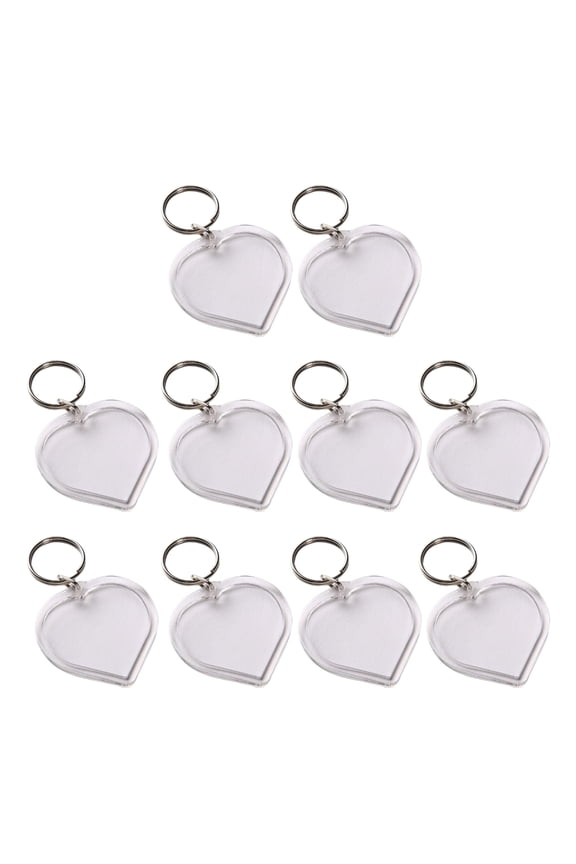 10Pcs Clear Acrylic Photo Frame Keychain Photo Insert Keyrings Blank Various Shapes DIY Keychain Picture Frame Keyring