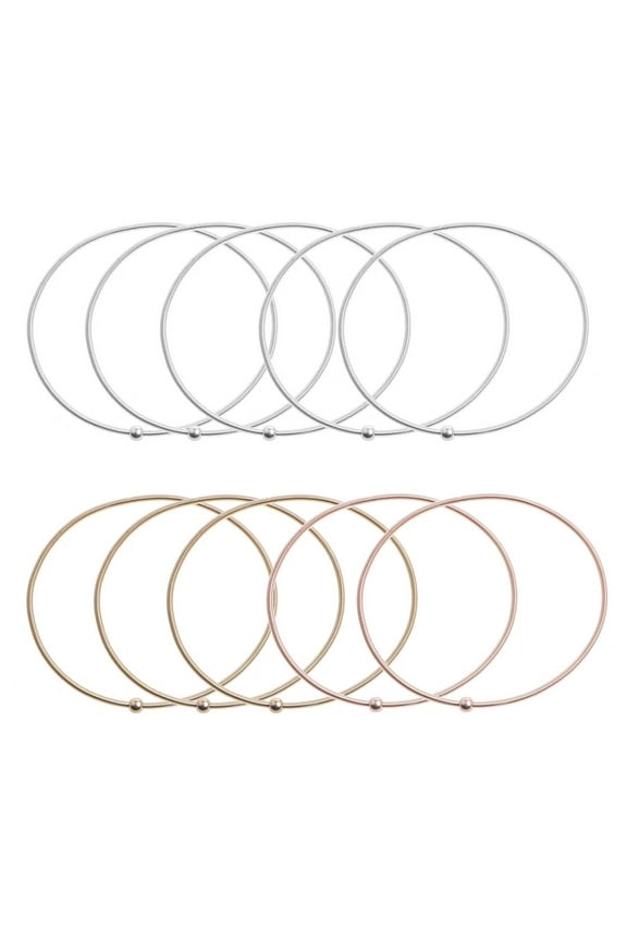 10Pcs/set Carbon Steel Stackable Bangle Wirstband Spring Bracelets Flexible