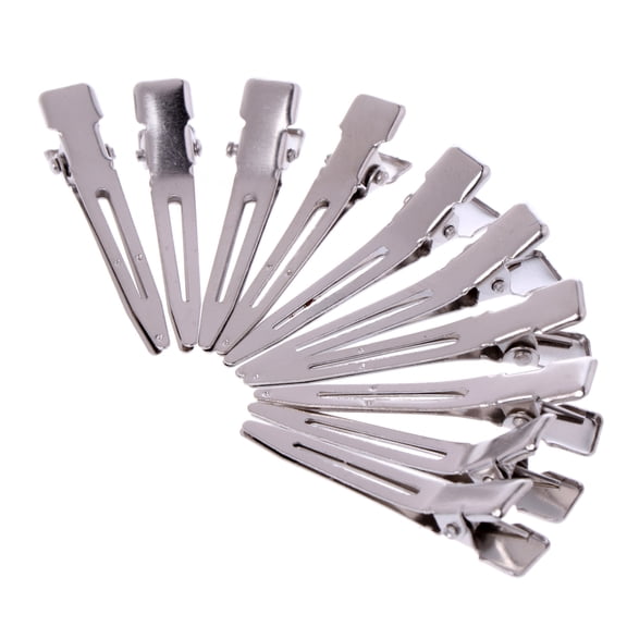Oasiva 10xFlat Metal Single Prong Alligator Hair Clips Barrette for Bows DIY Hairstyle