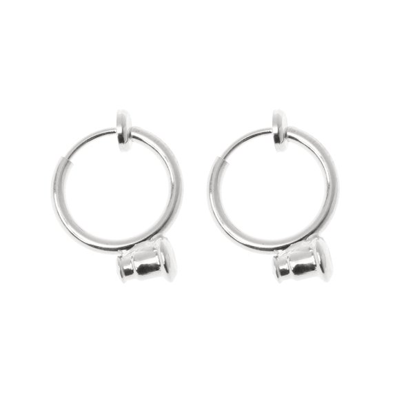 Oasiva 13mm Round Copper Clip-on Hoop Earrings Clips Spring Hoop Ear Rings for Non-Pierced Ears DIY Earring Making Accessary
