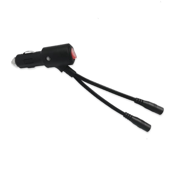 Oasiva 14cm Cigarettes Lighter to 2xDC5521 Extension Cable with Switching Control Key
