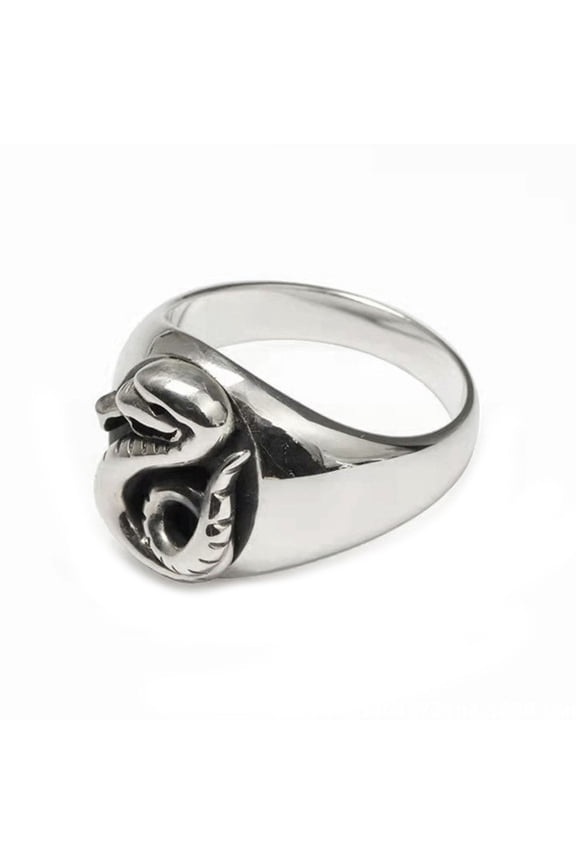 2022 for Creative Snake Shape Ring Silver Copper Unique Streetwear Finger Ring