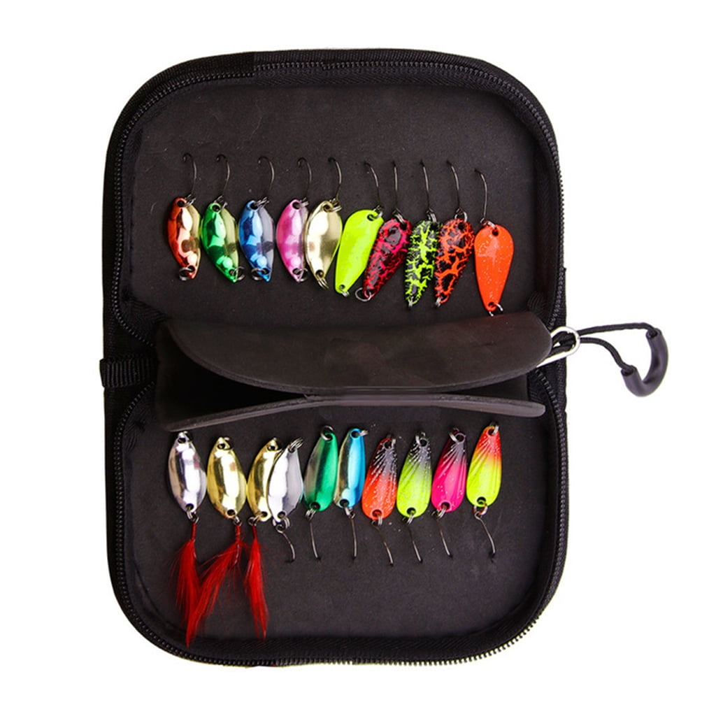 Oasiva 20pcs Fishing Spoons Lures Metal Lures Baits Set for Trout Bass Casting Spinner