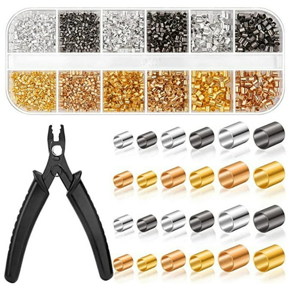Oasiva 2200pcs 1.5/2/2.5mm Crimp Beads with Bead Crimp Pliers Crimp Tubes Spacers for DIY Bracelets, Necklaces Easy to Use