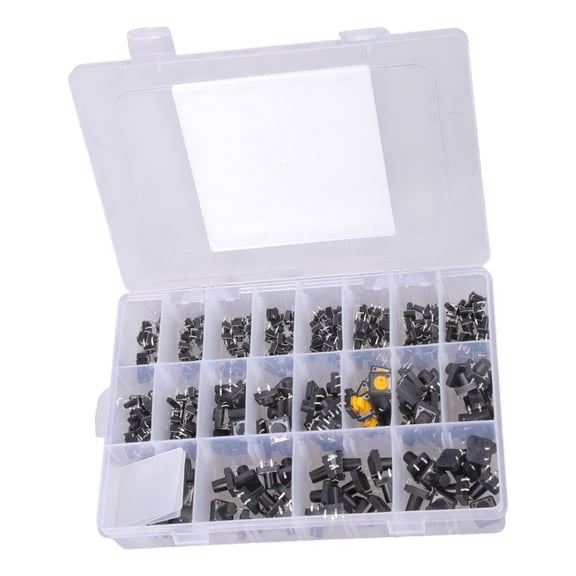 Oasiva 250pcs 4 Pins PCB Momentary Tactile Tact Push Button Switch 6x6mm 12x12 mm