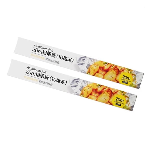 Oasiva 2Pcs Multipurpose Kitchen Foil With Serrated Edges Oil Proof Aluminum Foil Paper with Cutter Edges for Clean Baking
