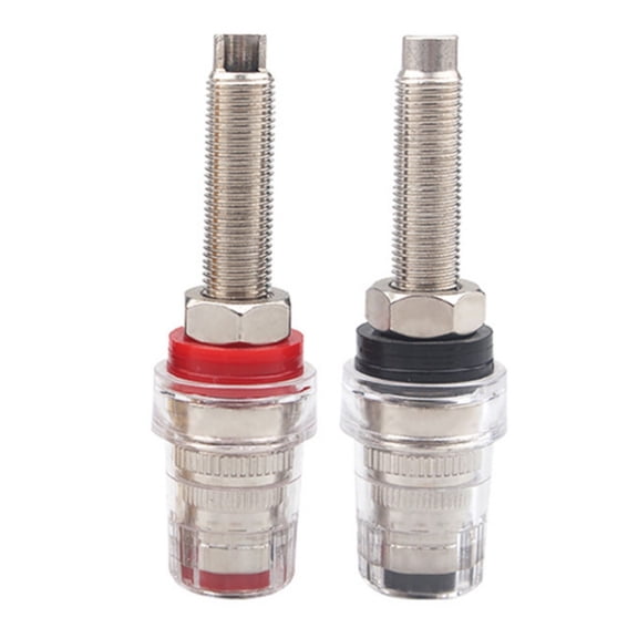 Oasiva 2pcs Crystal Transparent Binding Posts Weldingless Power Amplifiers Banana Plugs