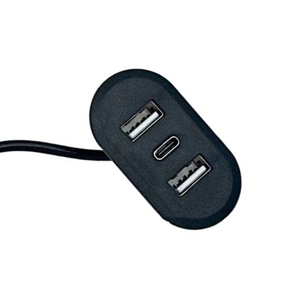 Oasiva 3 Port USB Desk Hole Round Desktop Charging Station USB Type C Embedded