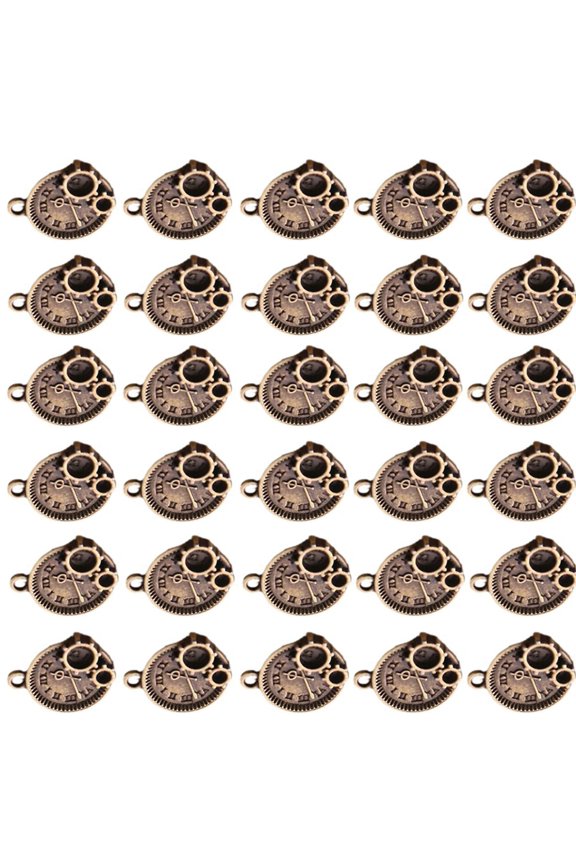 30Pcs Chic Clock Charm Sturdy Alloy Pendants Suitable For DIY Jewelry Projects