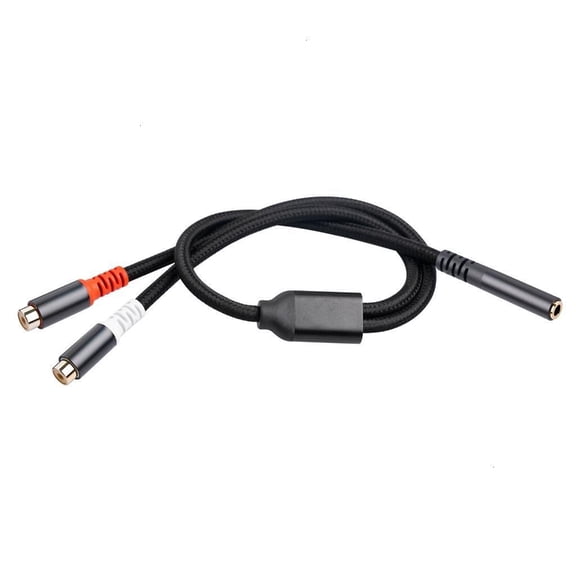 Oasiva 30cm Music Adapter Cable With 2 phono Female To 3.5mm Female For Sound Systems