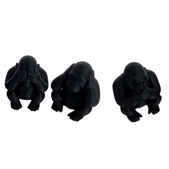 Oasiva 3PCS Realistic Gorillas Figurines Handcrafts Sculptures Figure Statue For Bookshelf and Desk Display Decoration