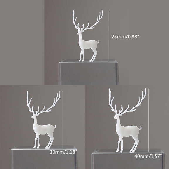 Oasiva 3Pcs Silicone Mini Elk Deer Modeling Resin Mold Resin Jewelry Fillings Art Craft