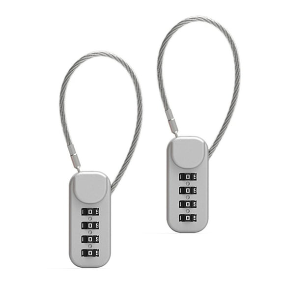 Oasiva 4 Digit Combination Code Number Lock with Spring Coil Wire Rope for Luggage