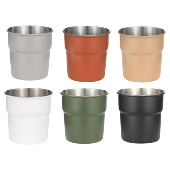 Oasiva 5/6pcs Stackable Camping Cup Stainless Steels Tableware Teas Coffee Milk Beer Mug
