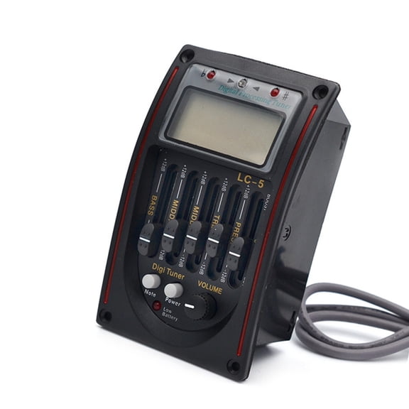 Oasiva 5 Band EQ Preamp Acoustic Guitar Pickup with Tuner Piezo Electric Box for Guitar