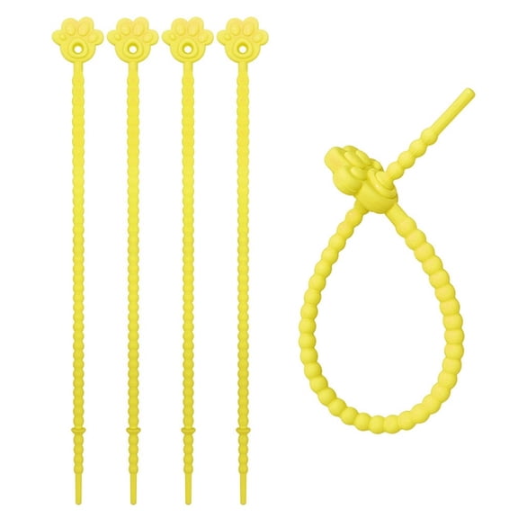 Oasiva 5 Pieces Sturdy Silicone Cable Ties Set Easy to Use Rubber Twist Ties Accessory for Wire Management in Multiple Color