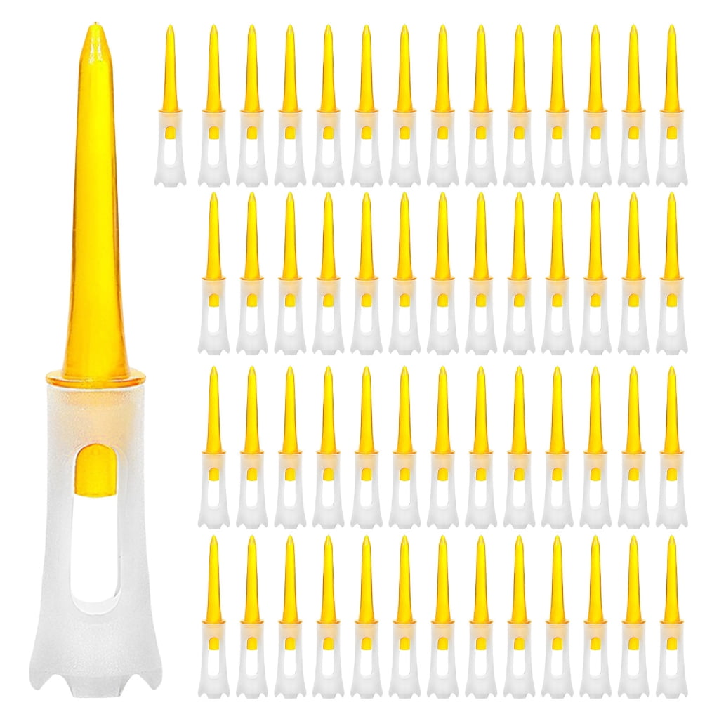 Oasiva 50Pcs/set Golfs Tees for Golfs Driver Training, Plastic Golfs Tees Low Resistance More Distance Consistent Height Tees