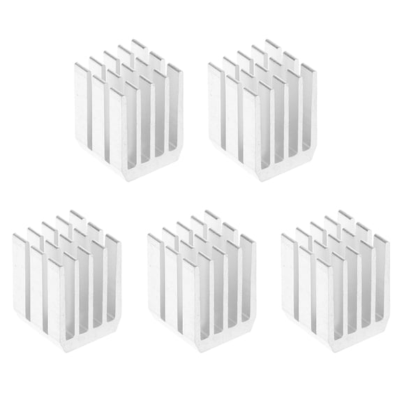 Oasiva 5Pcs 9x9x12mm Aluminum Heatsink Block Computer Cooler Electronic Chip Radiator